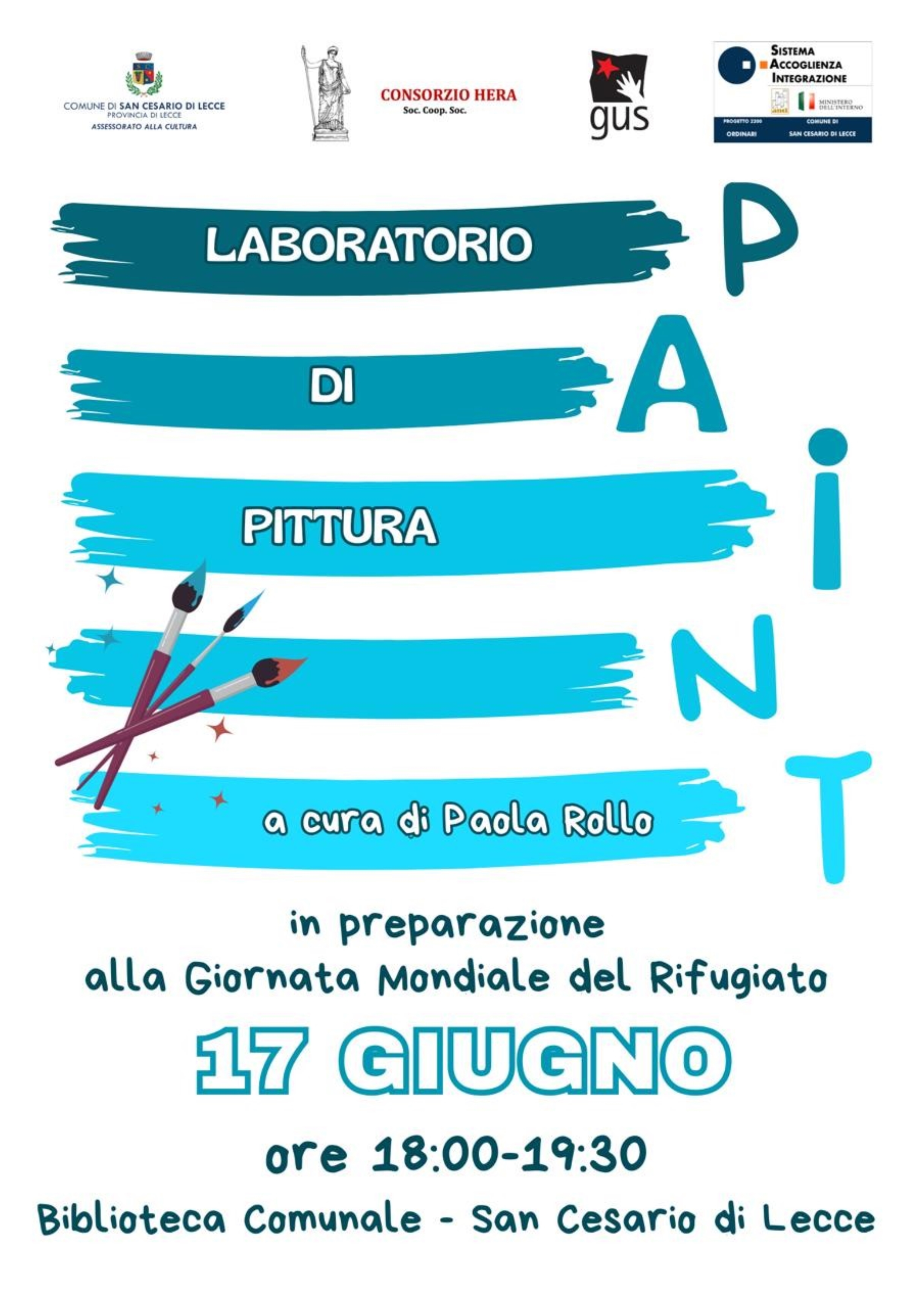 PAINT
Laboratorio di pittura 
17 giugno ore 18:00 - 19:30