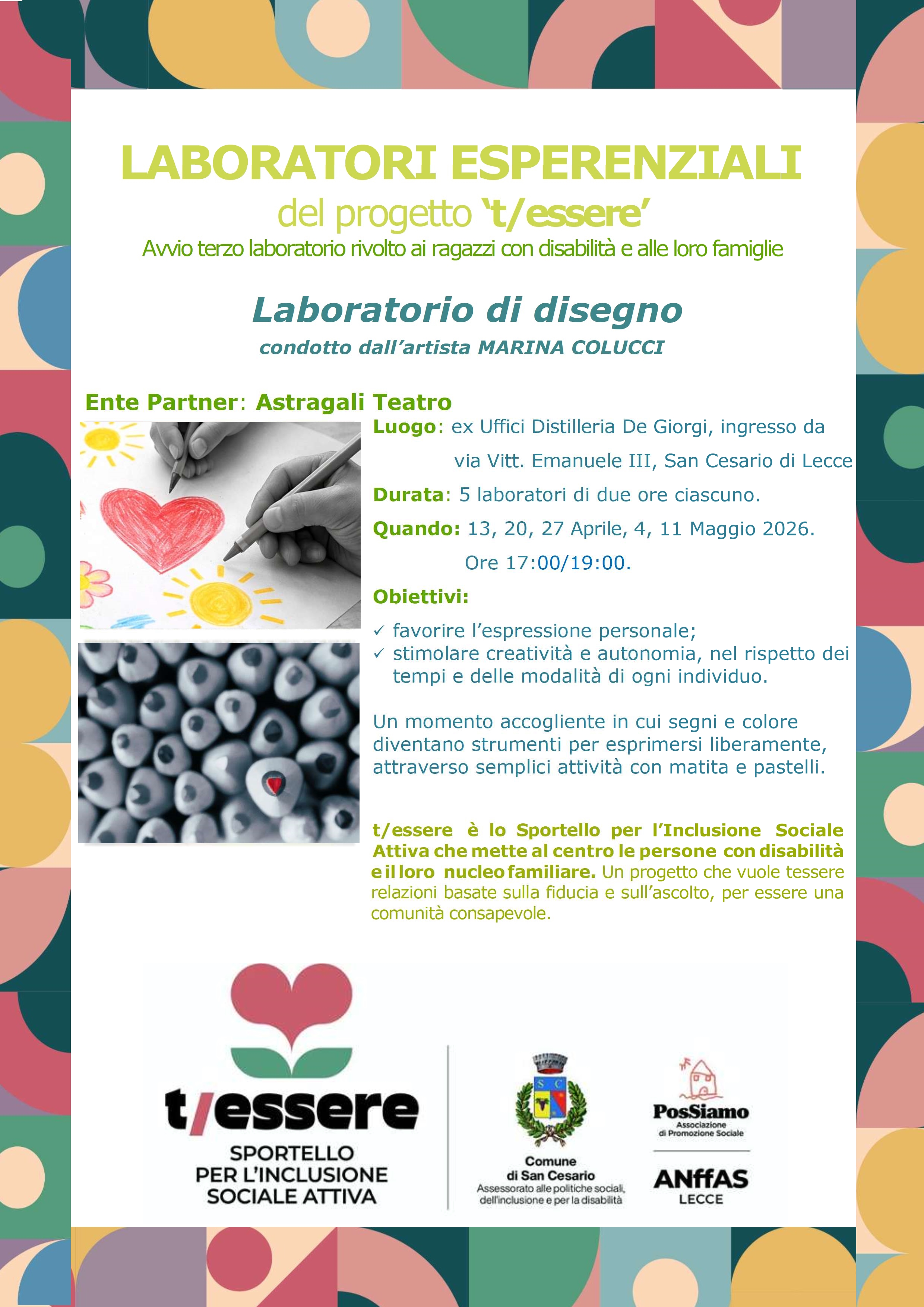 Laboratori esperenziali del Progetto T/essere 
in collaborazione con Astragali Teatro