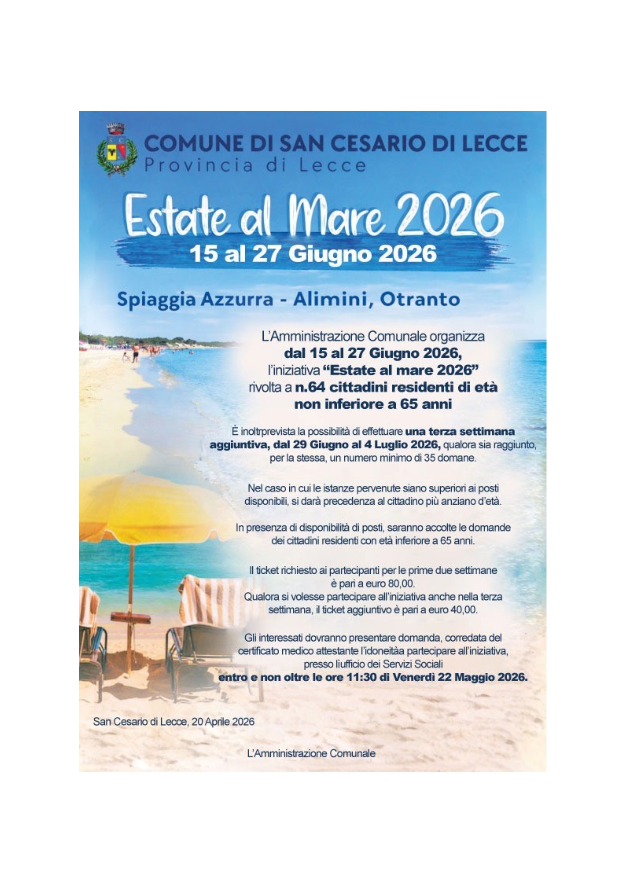 Estate al mare 2026