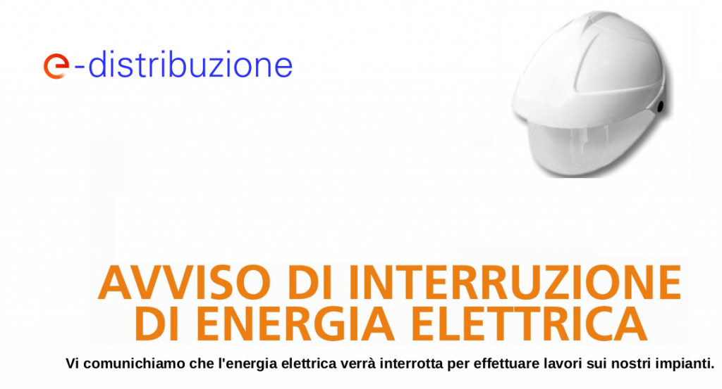 PREAVVISO INTERRUZIONE ENERGIA ELETTRICA PER GIOVEDI’ 28 OTTOBRE 2021