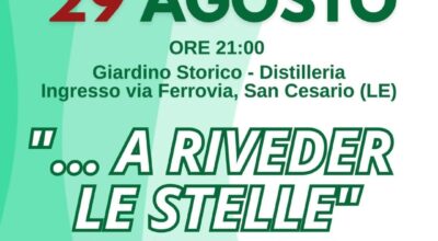 Estate…Fuori dal Comune – 29 Agosto ore 21:00 …a Riveder  Le Stelle