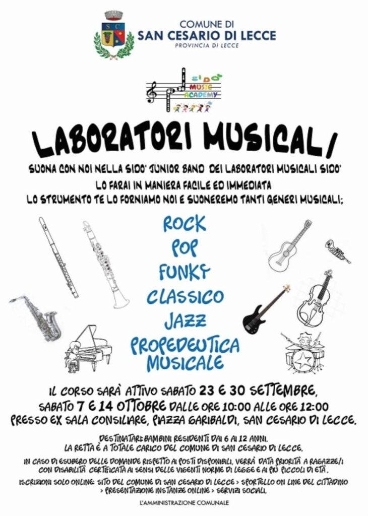 Iscrizione a frequentare i “Laboratori musicali”