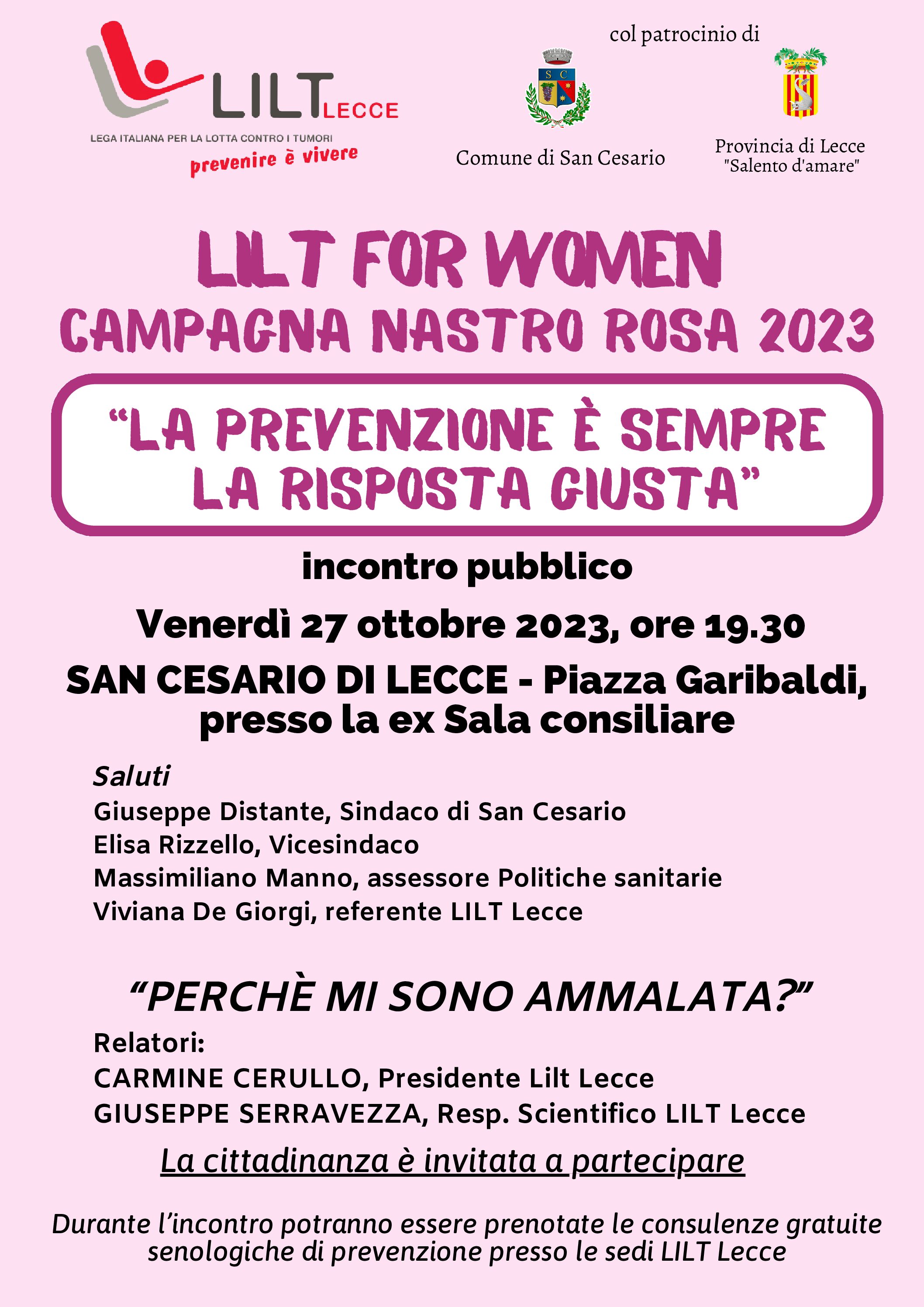 LILT FOR WOMEN – CAMPAGNA NASTRO ROSA 2023